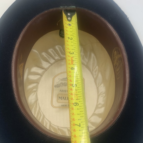 Mallory Aristocrat Vintage Black Wool Bowler Hat Steampunk  Size 6 7/8 HT4332 - Picture 9 of 10